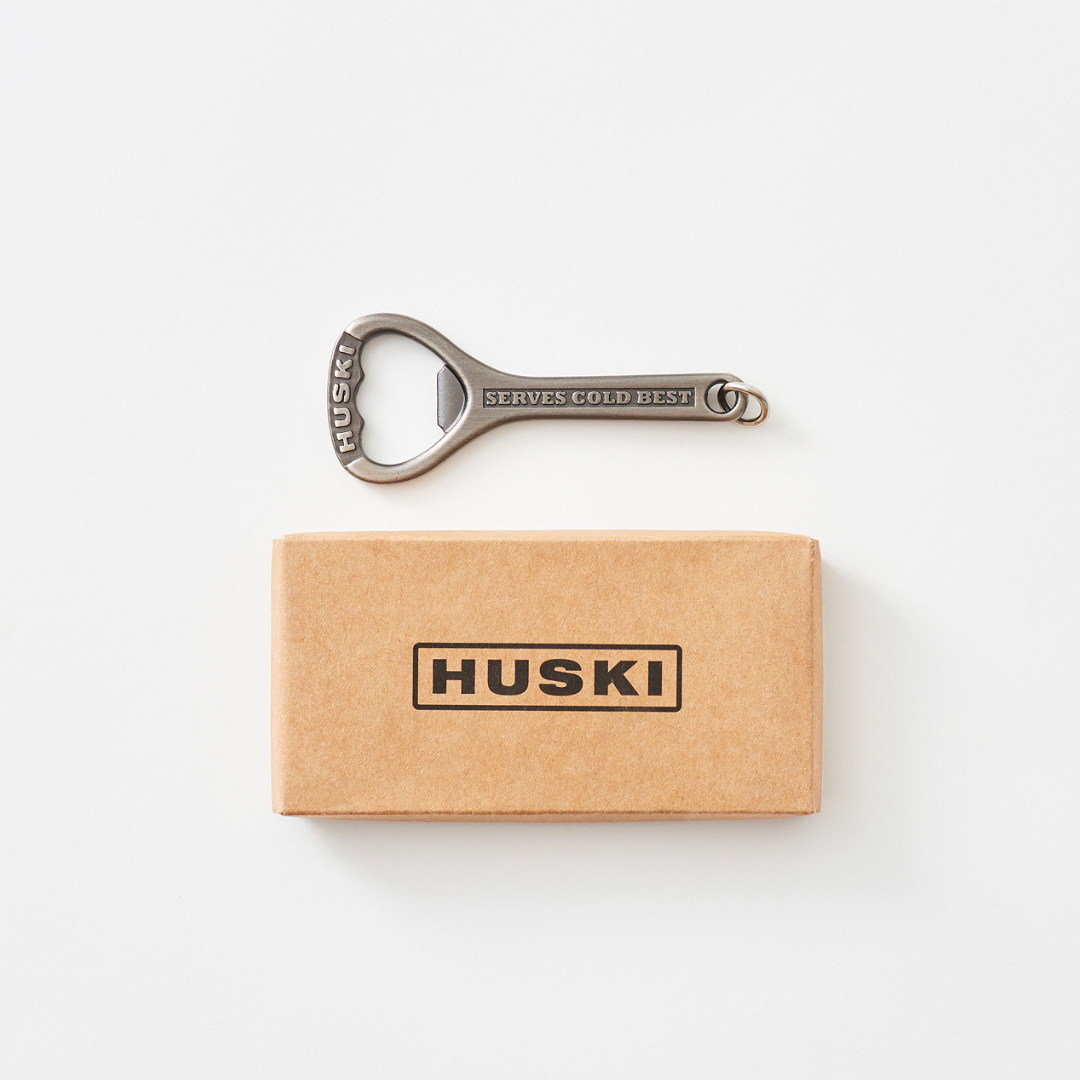 Huski Classic Bottle Opener in its kraft presentation box